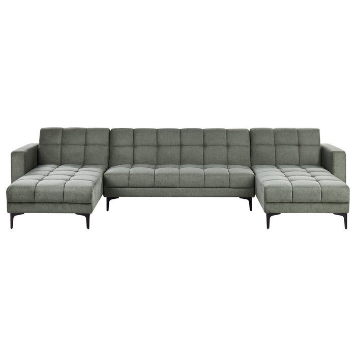 Beliani - ALNES - Modulaire bank - Donkergroen - 5-zits - Stof