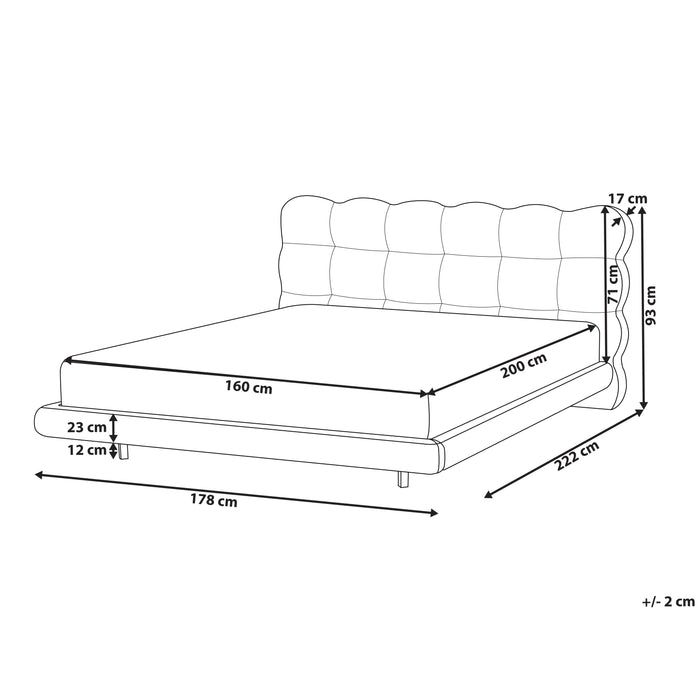 Beliani-SOULISSE-Tweepersoonsbed-Off-white-160 x 200 cm-Bouclé