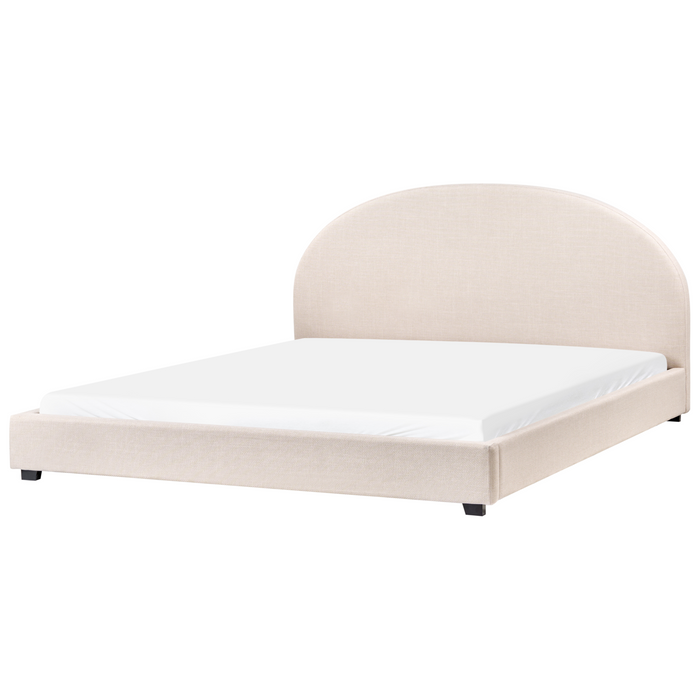 Beliani-VAUCLUSE-Tweepersoonsbed-Lichtbeige-180 x 200 cm-Polyester
