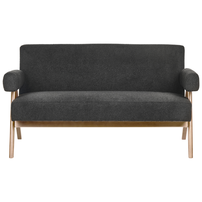 Beliani - TAMRE - Bankenset - Zwart|Donkerbruin - Bouclé