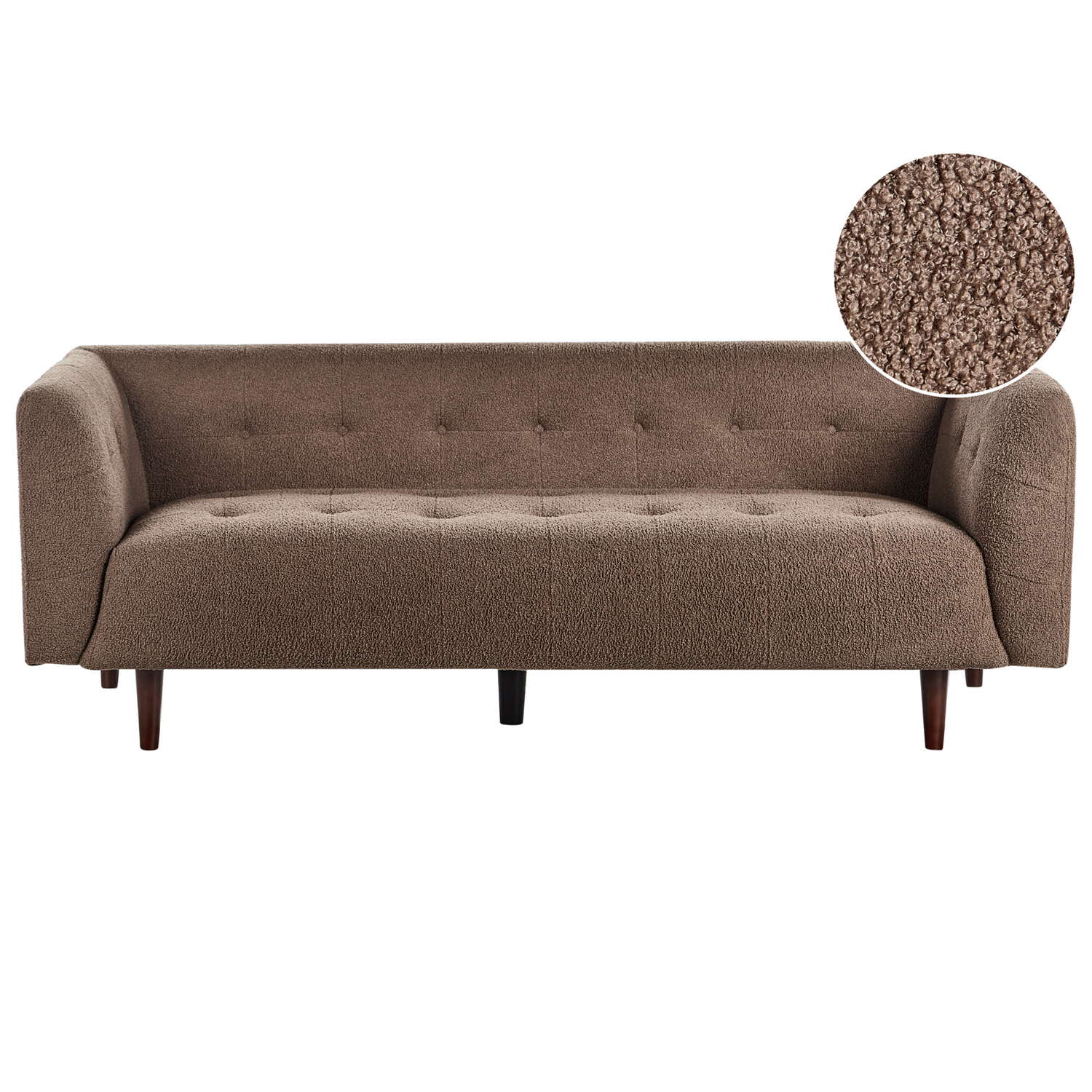 Beliani - BYSKE - Driezitsbank - Bruin - Bouclé