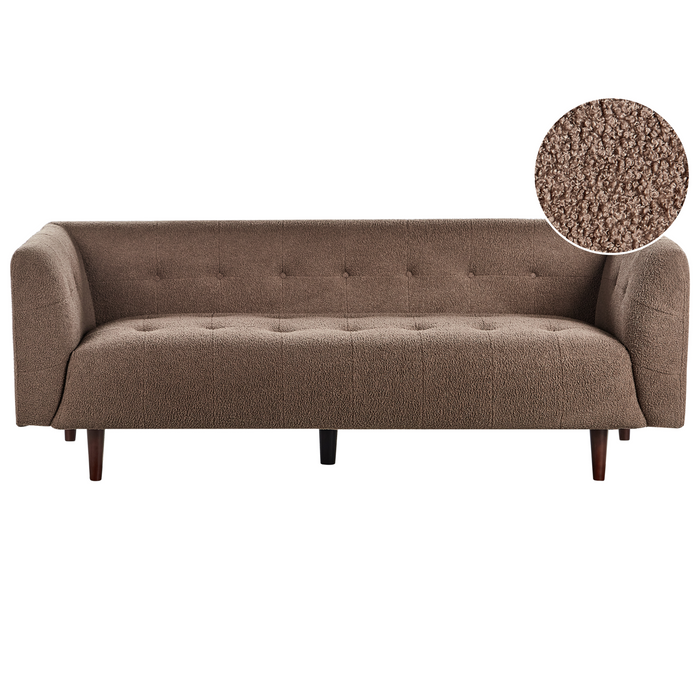 Beliani - BYSKE - Driezitsbank - Bruin - Bouclé