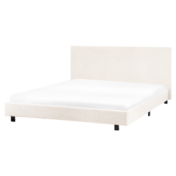 Beliani - ALBI - Tweepersoonsbed - Off-white - 160 x 200 cm - Bouclé