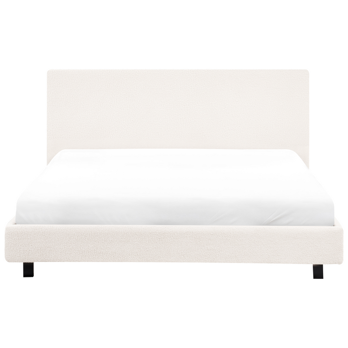 Beliani - ALBI - Tweepersoonsbed - Off-white - 160 x 200 cm - Bouclé