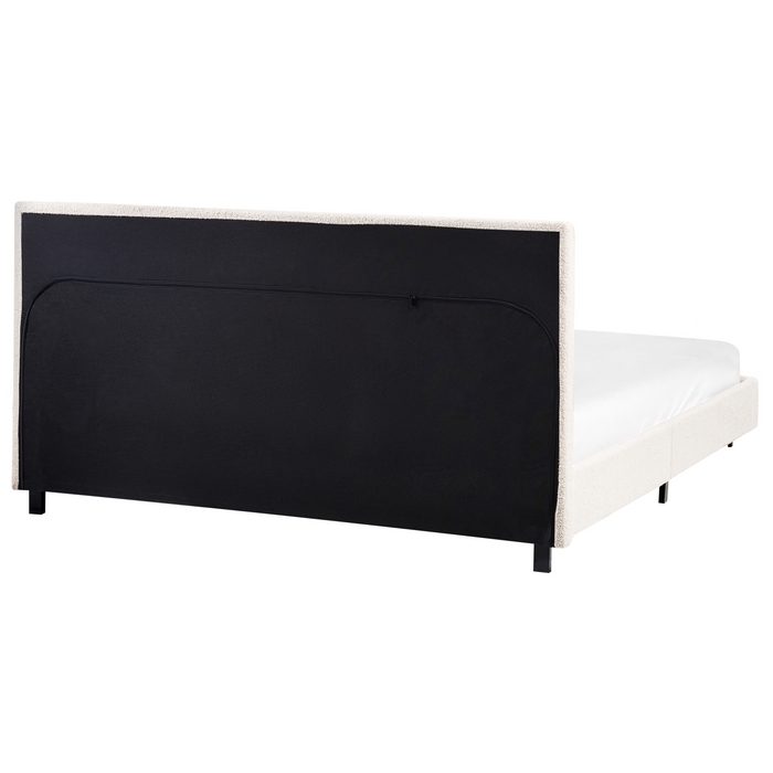 Beliani - ALBI - Tweepersoonsbed - Off-white - 160 x 200 cm - Bouclé