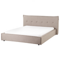 Beliani - LESTRE - Tweepersoonsbed - Taupe - 160 x 200 cm - Linnen