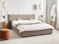 Beliani - LESTRE - Tweepersoonsbed - Taupe - 160 x 200 cm - Linnen