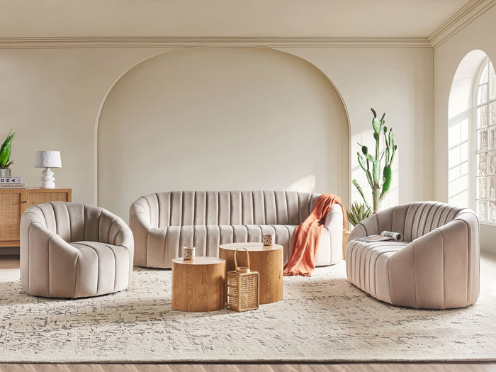 Beliani - MALUNG - Bankenset - Beige - Fluweel