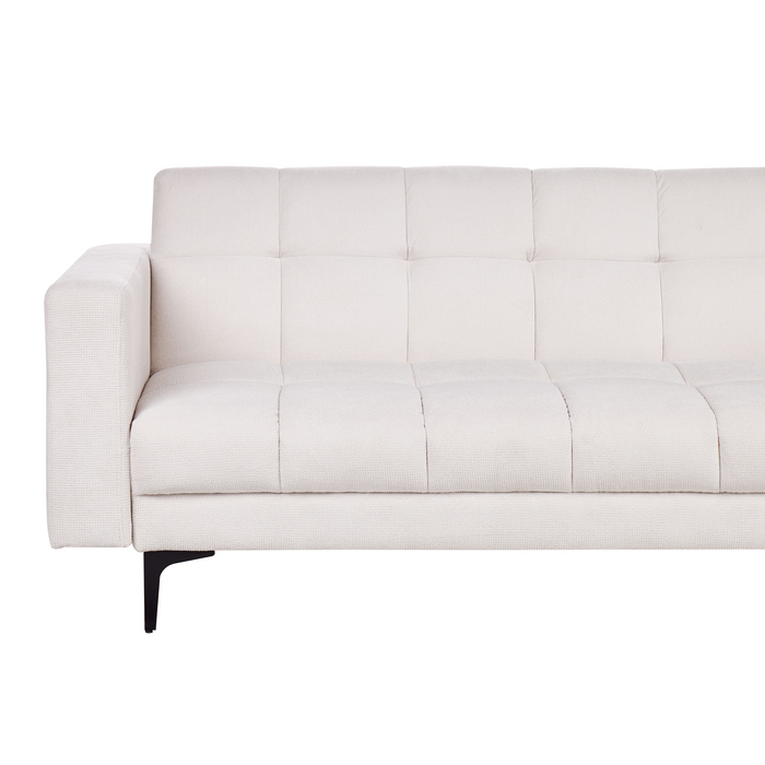 Beliani-ALNES-Hoekbank met ottomaan-Gebroken wit-Linkszijdig-Polyester