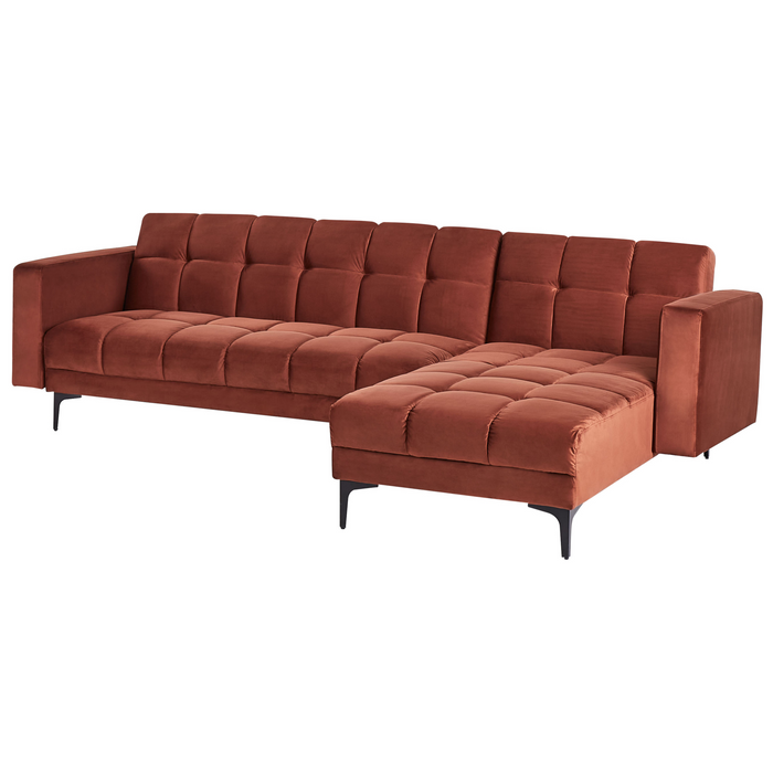Beliani - ALNES - Hoekbank - Lichtrood - Linkszijdig - Polyester