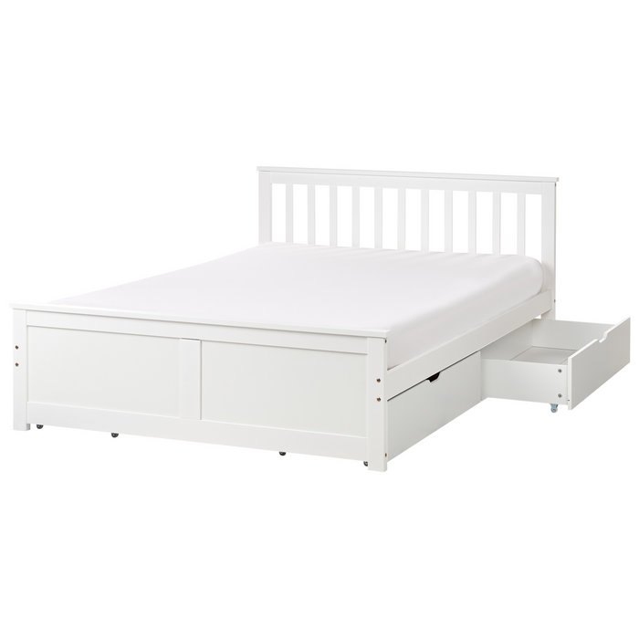 Beliani - OLENDON - Bed met 4 lades - Wit - 140 x 200 cm - Dennenhout