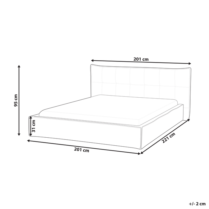 Beliani - LESTRE - Tweepersoonsbed - Taupe - 160 x 200 cm - Linnen