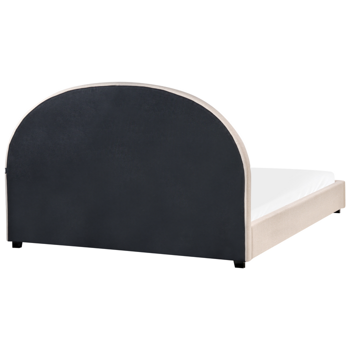 Beliani-VAUCLUSE-Tweepersoonsbed-Lichtbeige-160 x 200 cm-Polyester