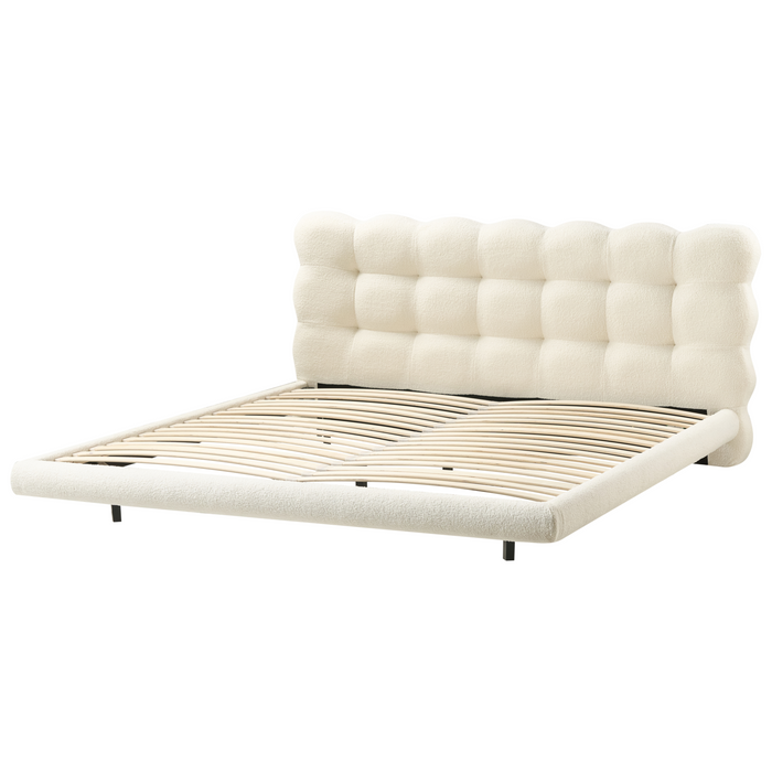 Beliani-SOULISSE-Tweepersoonsbed-Off-white-180 x 200 cm-Bouclé