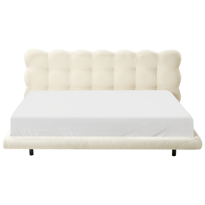Beliani-SOULISSE-Tweepersoonsbed-Off-white-180 x 200 cm-Bouclé