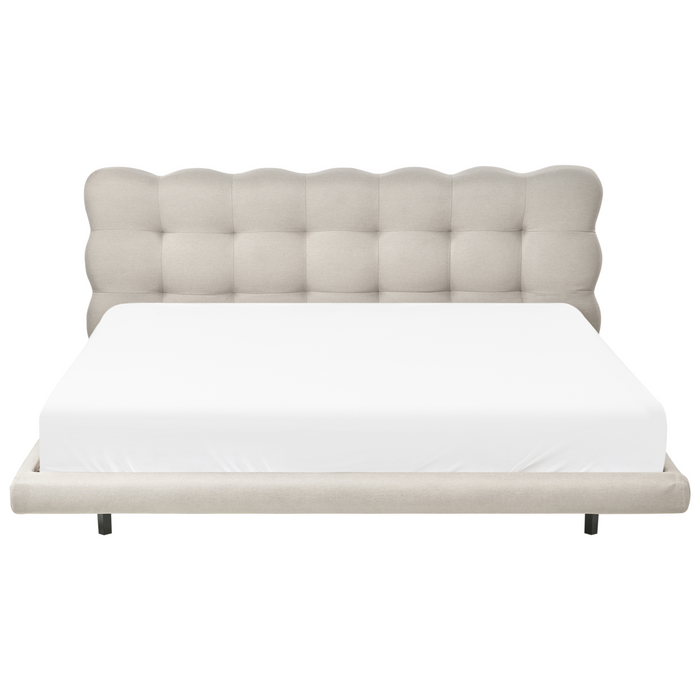 Beliani-SOULISSE-Tweepersoonsbed-Beige-180 x 200 cm-Polyester