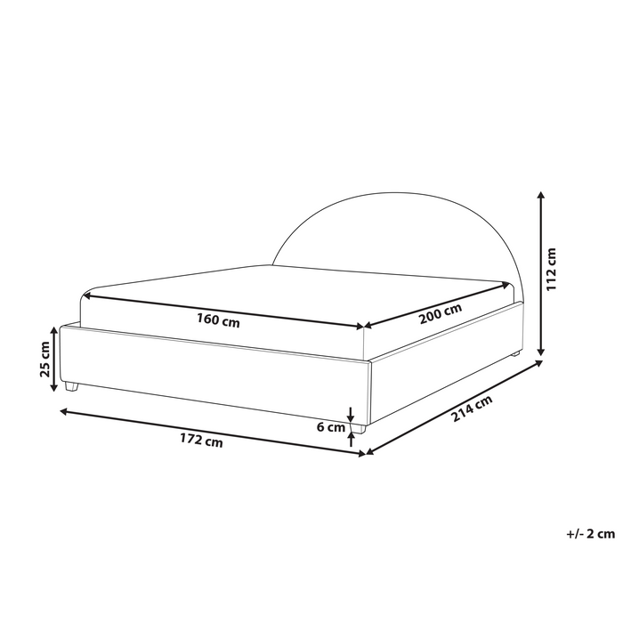 Beliani-VAUCLUSE-Tweepersoonsbed-Lichtbeige-160 x 200 cm-Polyester