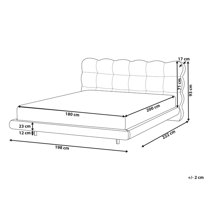 Beliani-SOULISSE-Tweepersoonsbed-Off-white-180 x 200 cm-Bouclé