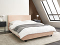 Beliani - ALBI - Tweepersoonsbed - Beige - 140 x 200 cm - Bouclé
