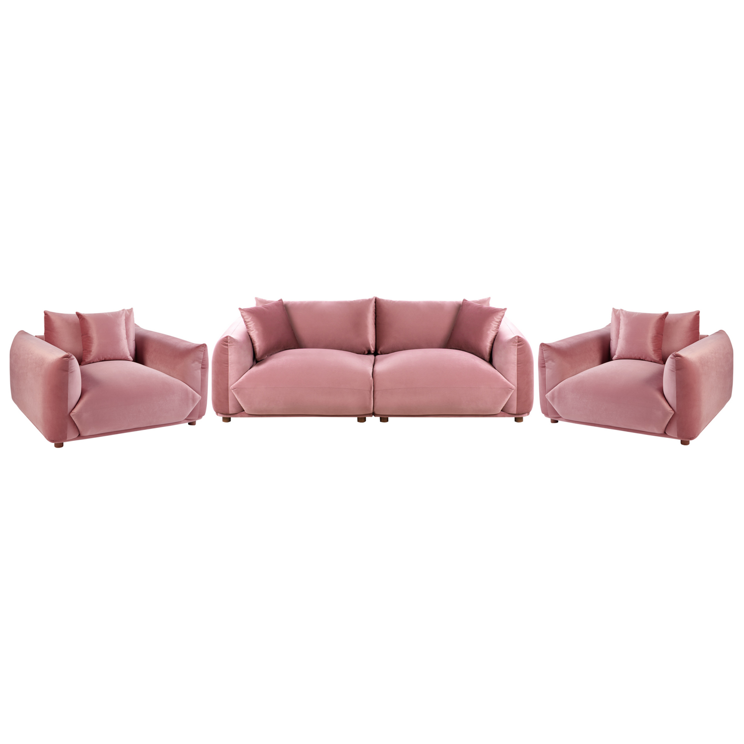 Beliani - LUVOS - Banken set - Roze - Fluweel