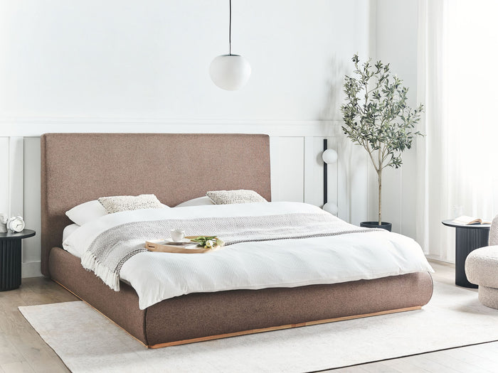 Beliani-CAMPAGNE-Bed met opbergruimte-Bruin-180 x 200 cm-Polyester