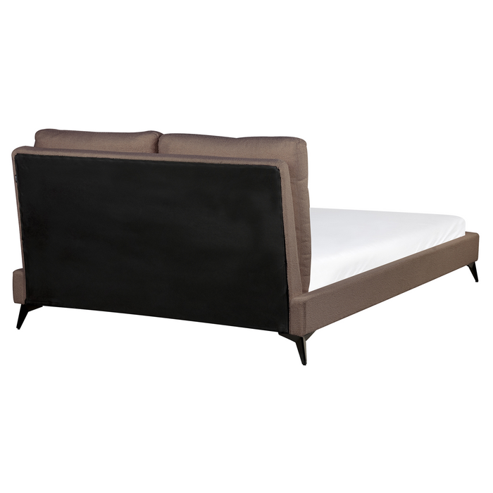 Beliani - MELLE - Tweepersoonsbed - Bruin - 160 x 200 cm - Bouclé