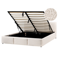 Beliani-BOUSSE-Bed met opbergruimte-Off-white-160 x 200 cm-Bouclé