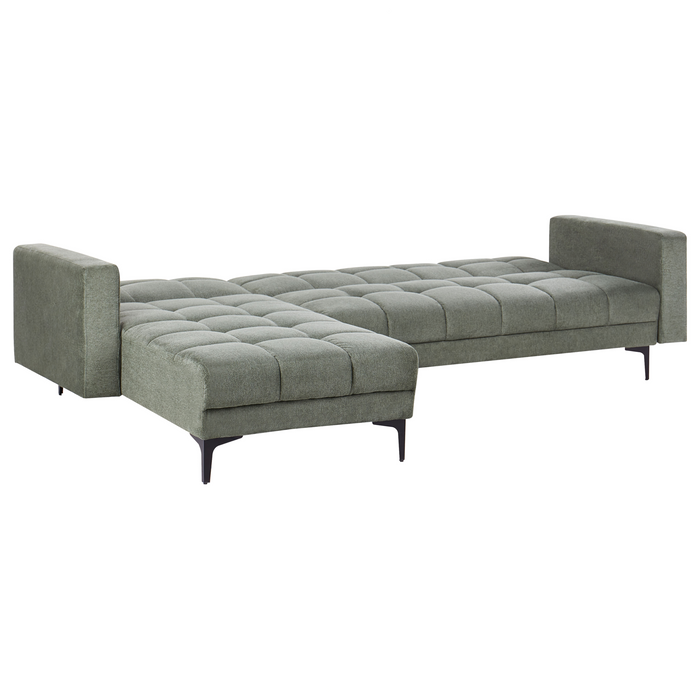 Beliani - ALNES - Slaapbank - Donkergroen - Rechtszijdig - Stof