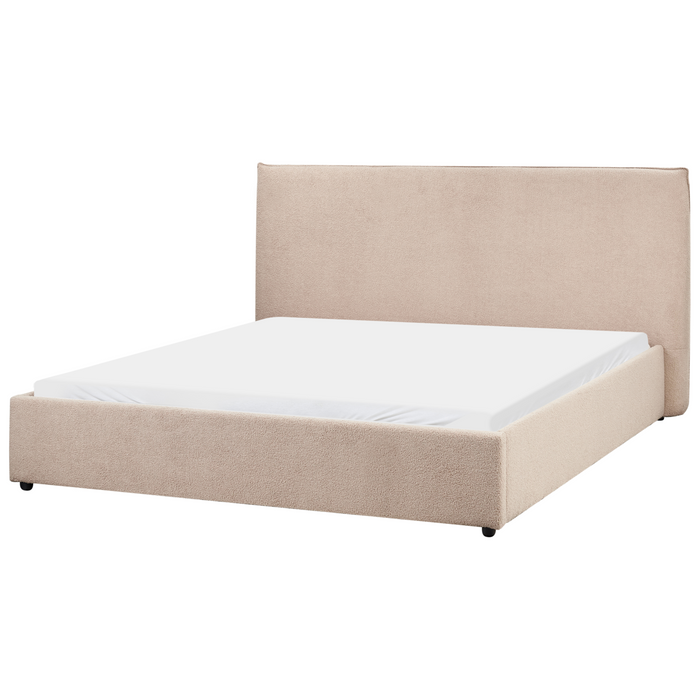 Beliani - LAVAUR - Tweepersoonsbed - Taupe - 160 x 200 cm - Bouclé