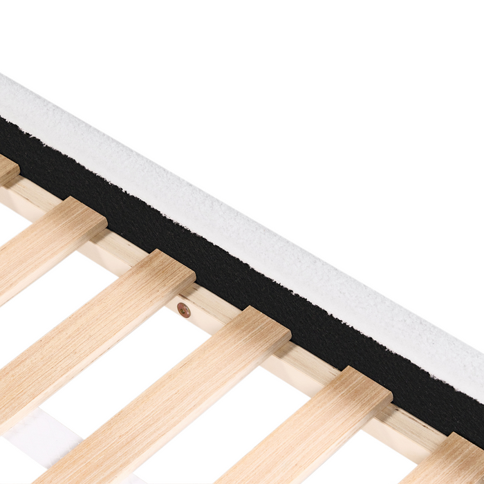 Beliani - PERROS - Kinderbed - Gebroken wit - 90 x 200 cm - Bouclé