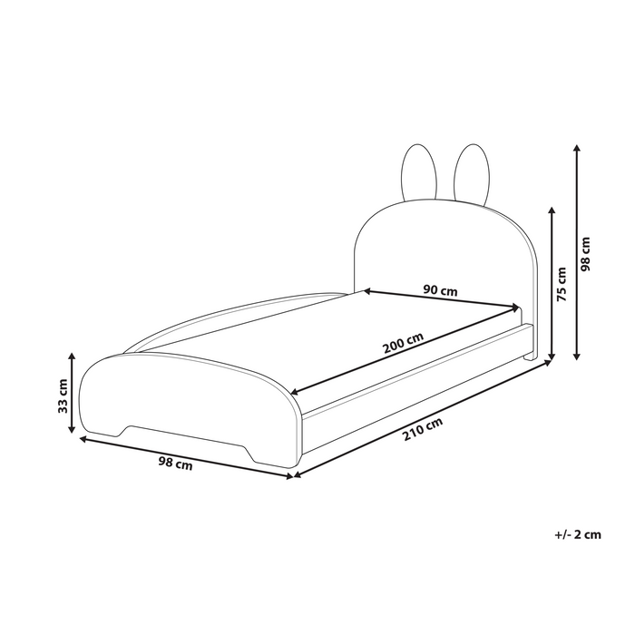 Beliani - PERROS - Kinderbed - Gebroken wit - 90 x 200 cm - Bouclé