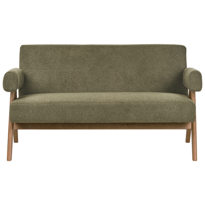 Beliani - TAMRE - Bankenset - Groen|Donkerbruin - Bouclé