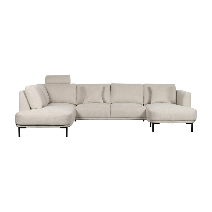 Hoofdsteun Andelst - Beige - Textiel - 53x57x20cm (BxHxD)