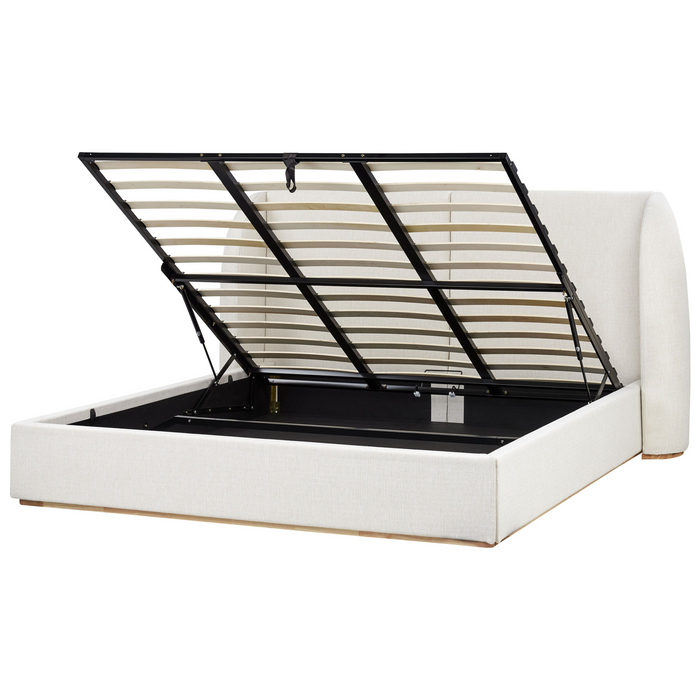 Beliani - MONESTIER - Tweepersoonsbed - Wit - 180 x 200 cm - Polyester