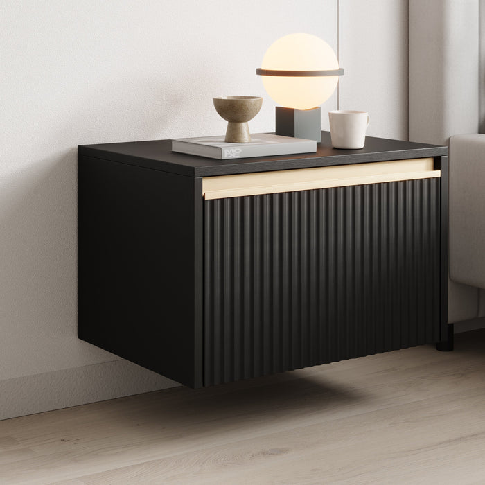 Meubella - Nachtkastje Remy - Zwart - 54 cm