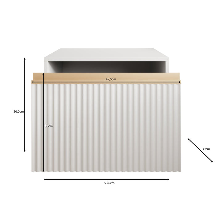Meubella - Nachtkastje Remy - Beige - 54 cm