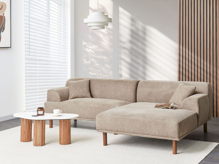 Beliani - HOLT - Hoekbank - Taupe - Linkszijdig - Polyester