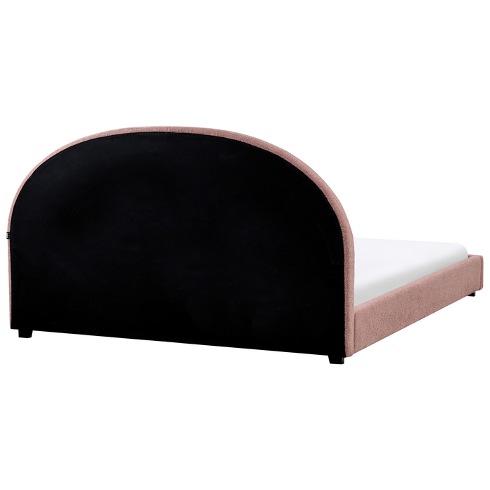 Beliani-VAUCLUSE-Tweepersoonsbed-Pastelroze-180 x 200 cm-Bouclé