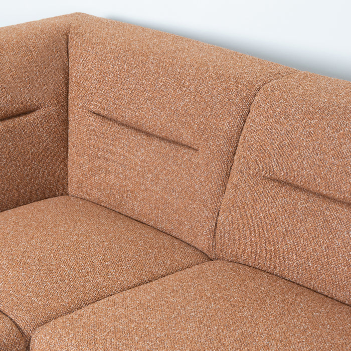 LABEL51 - Hoekbank Bolzano Rechts - Coral Royal Boucle - Zwart Metaal