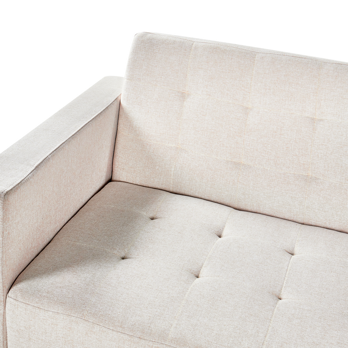 Beliani-ABERDEEN-Hoekslaapbank ottomaan-Beige -Linkszijdig-Polyester
