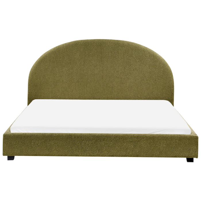 Beliani-VAUCLUSE-Tweepersoonsbed-Olijfgroen-180 x 200 cm-Bouclé