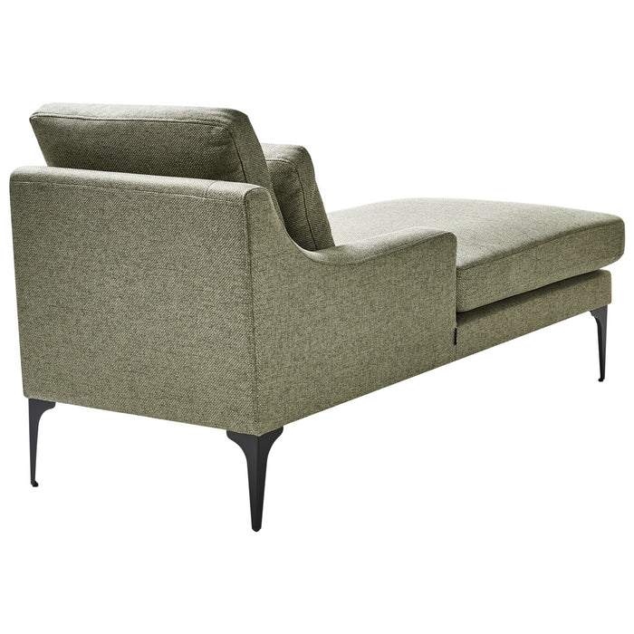 Beliani - EWRON - Chaise longue - Olijfgroen - Rechtszijdig - Stof