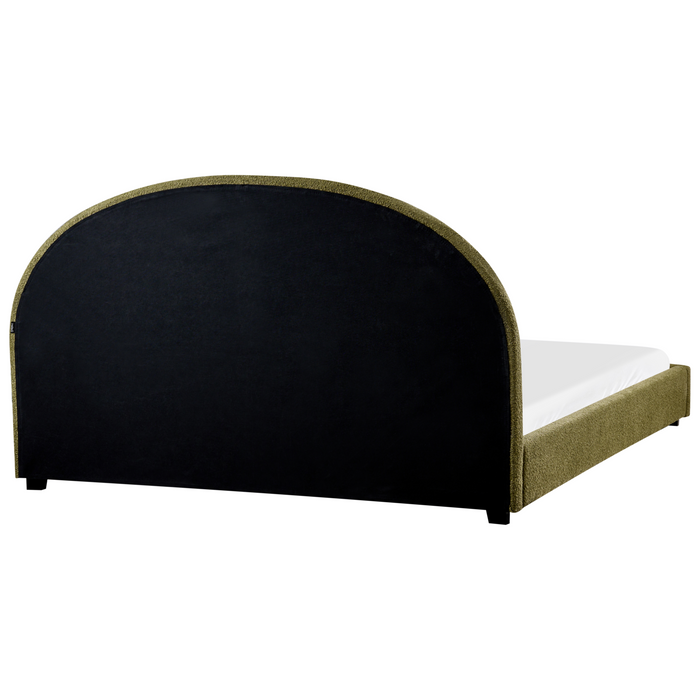 Beliani-VAUCLUSE-Tweepersoonsbed-Olijfgroen-180 x 200 cm-Bouclé