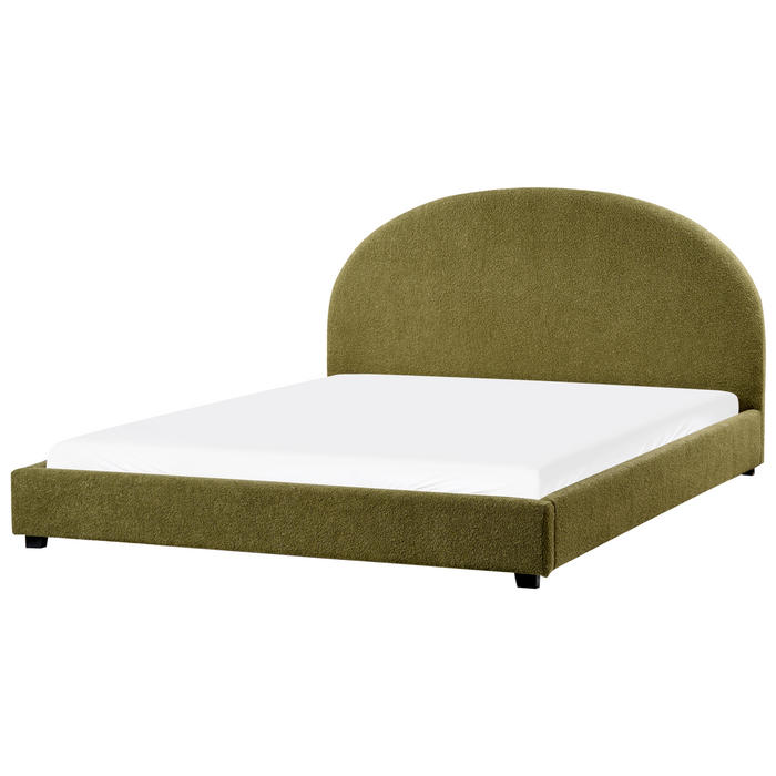 Beliani-VAUCLUSE-Tweepersoonsbed-Olijfgroen-180 x 200 cm-Bouclé