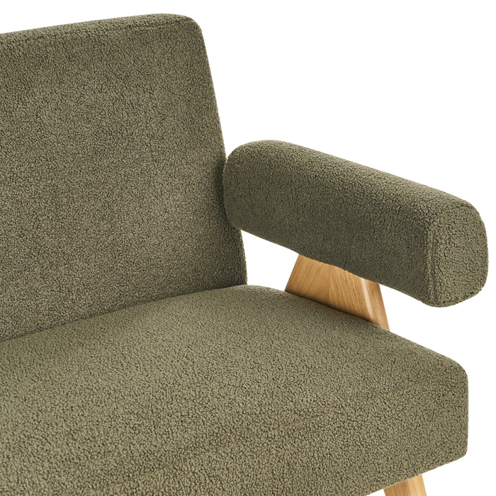 Beliani - TAMRE - Tweezitsbank - Groen|Lichtbruin - Bouclé