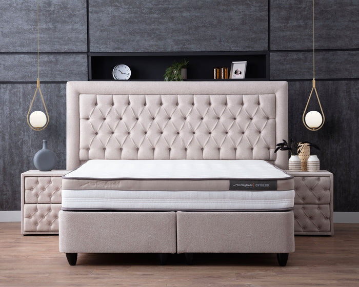 SKYBEDD ® Oxybedd Boxspring met Opbergruimte en Matras