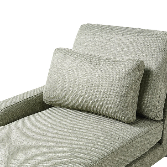 Beliani - EWRON - Chaise longue - Olijfgroen - Rechtszijdig - Stof