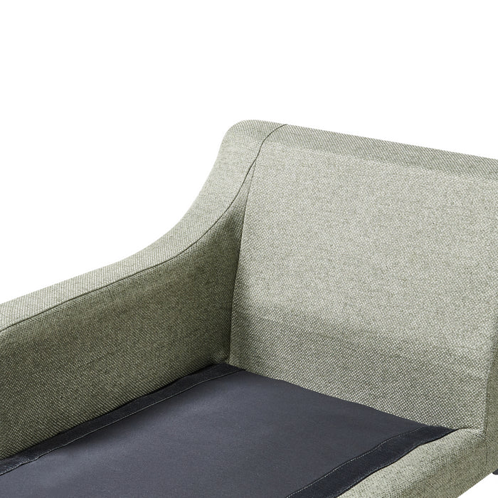 Beliani - EWRON - Chaise longue - Olijfgroen - Rechtszijdig - Stof