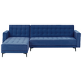Beliani - ABERDEEN - Hoekbank - Blauw - Rechterzijde - Fluweel