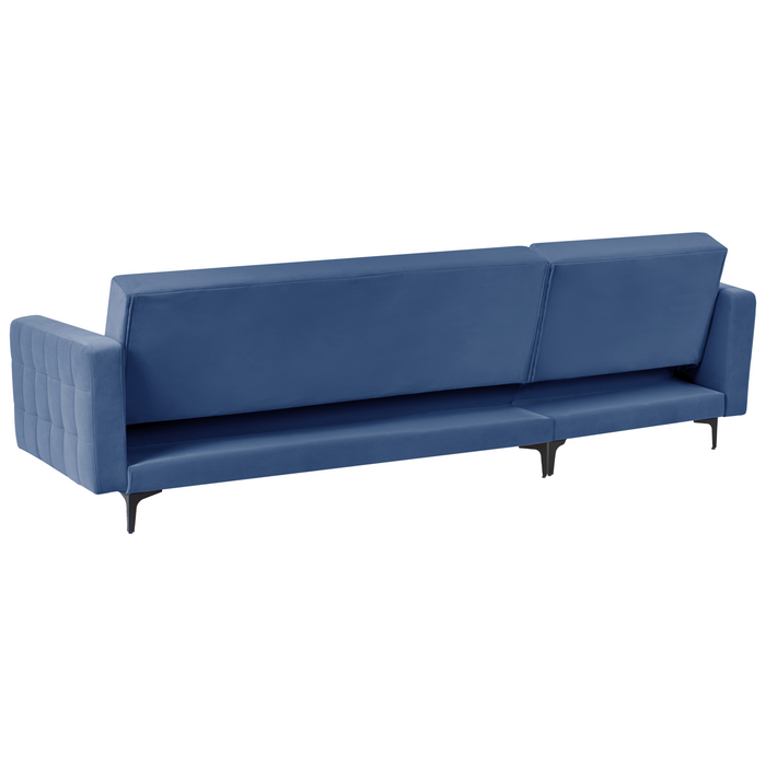 Beliani - ABERDEEN - Hoekbank - Blauw - Rechterzijde - Fluweel